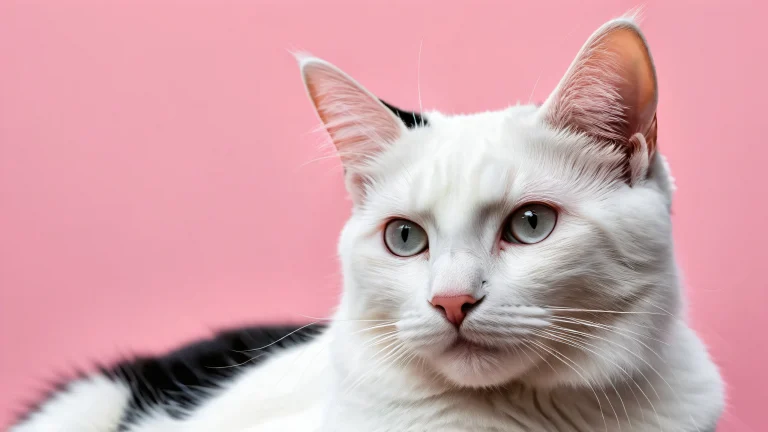 Breathtaking feline desktop scene with pure void background and dark mode aesthetic for Desktop/PC use.