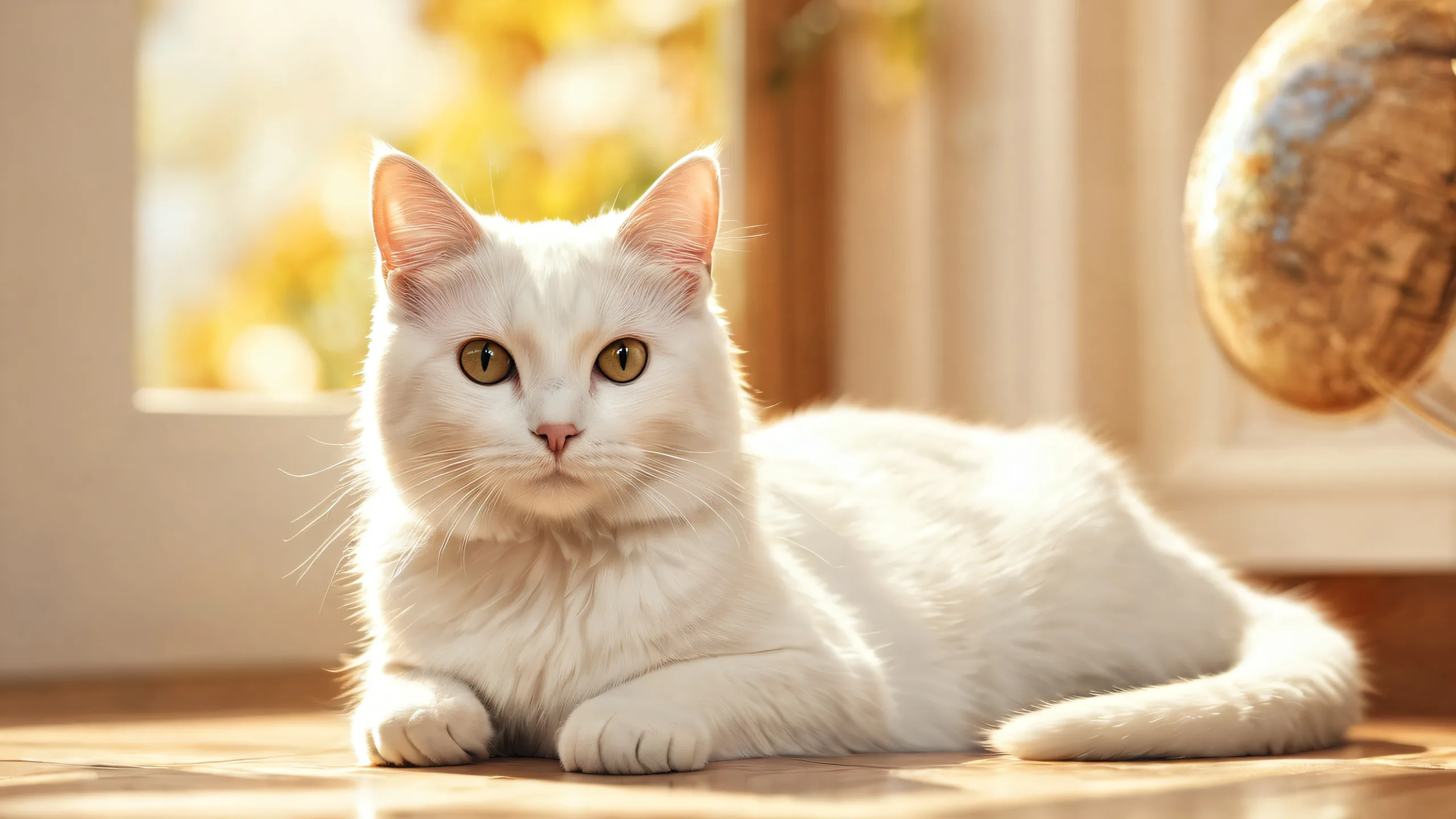 A majestic cat in a pristine void, perfect for desktops and PCs.