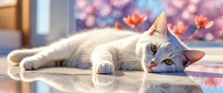 A cat stands majestically in a vast, pure void on a Desktop/PC.