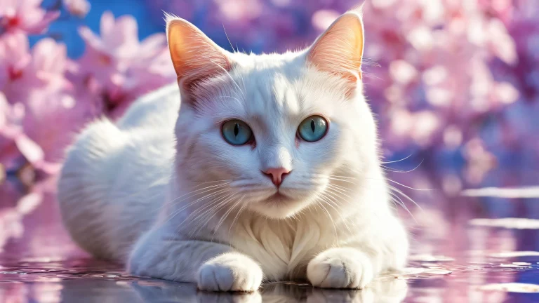 A stunning desktop wallpaper featuring a cat set against a vast, pure void with ethereal lighting and detailed textures, suitable for Desktop/PC use.