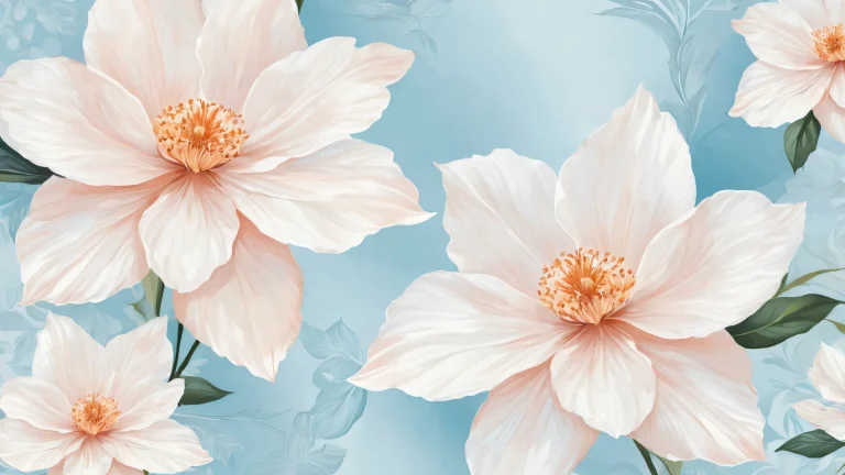 Beautiful desktop wallpaper featuring a centered floral arrangement on a pure void background, perfect for PC or desktop use.