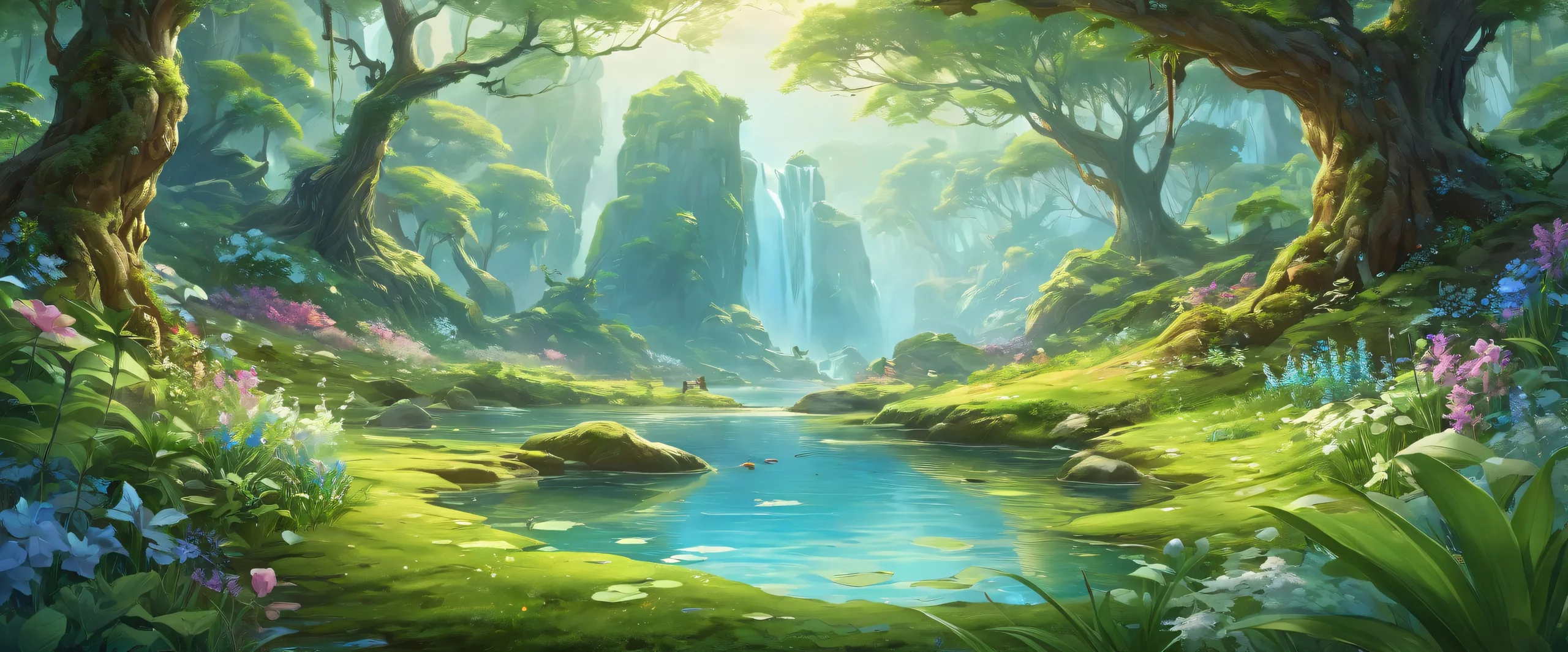 A tranquil desktop scene of lush flora against a pure void backdrop for optimal PC/ Desktop viewing experience.