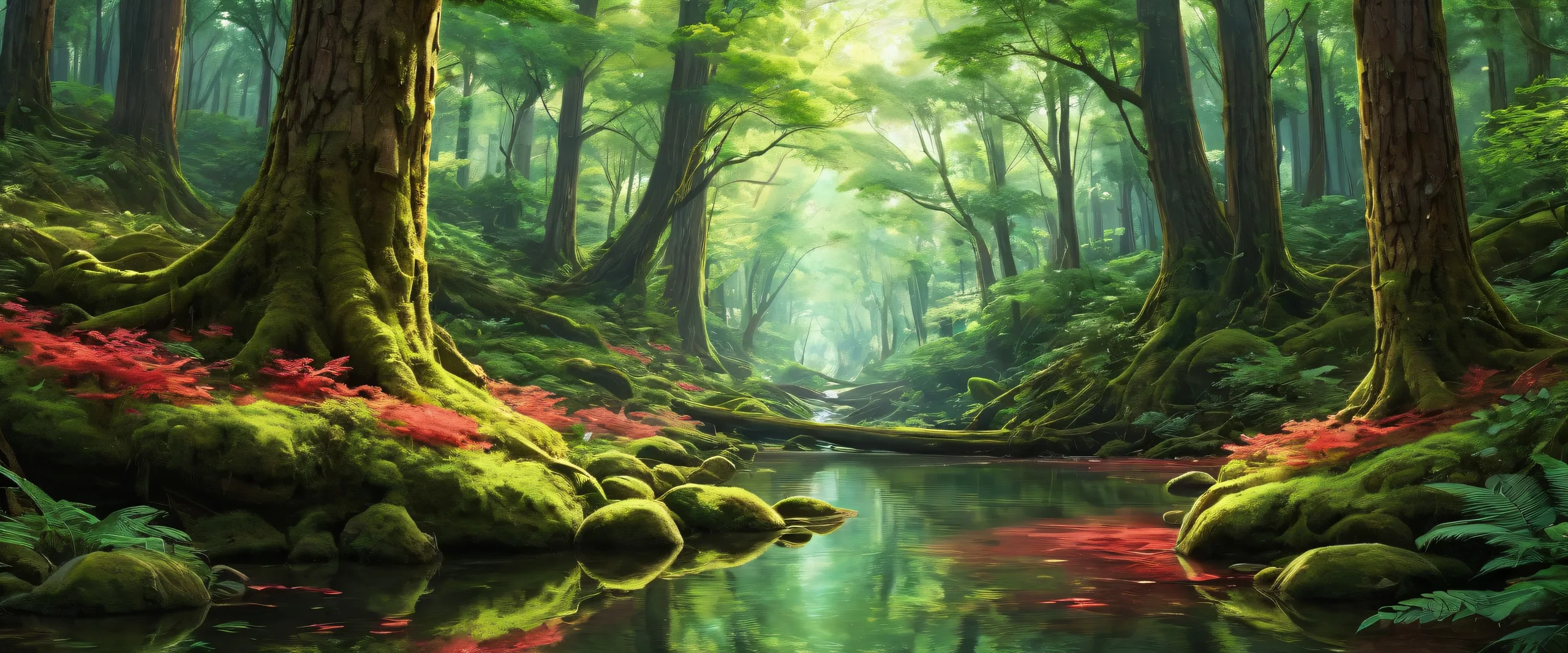 Ethereal Forest Awe Aesthetic PC Wallpaper Breathtaking forest desktop background for PC/ Desktop, perfect composition and crisp clarity.
