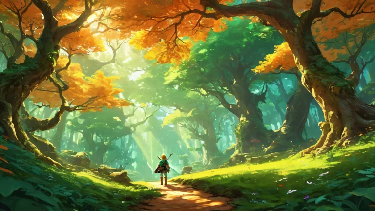 Magical forest canopy on a pristine void background for Desktop/PC