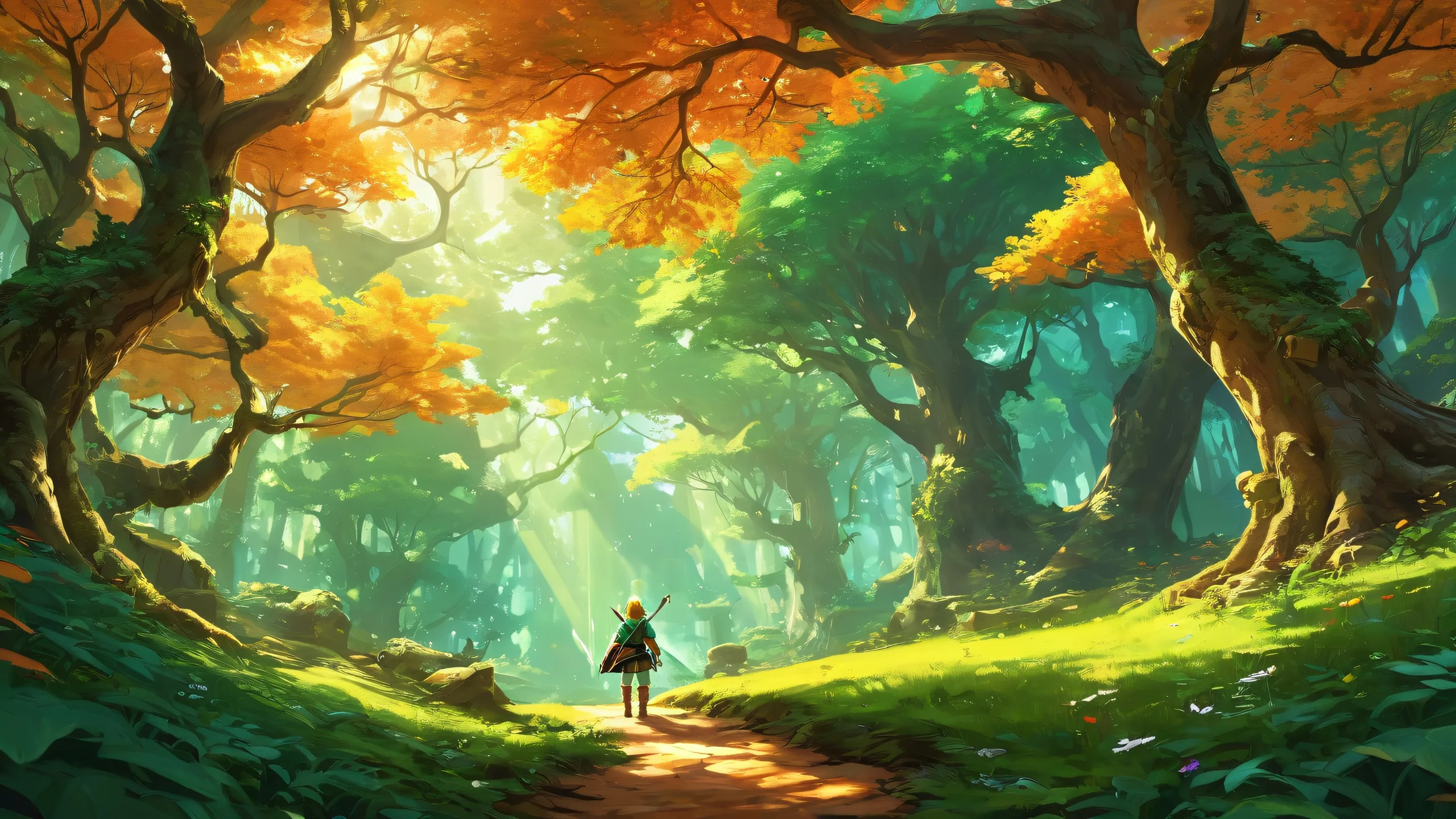 Magical forest canopy on a pristine void background for Desktop/PC