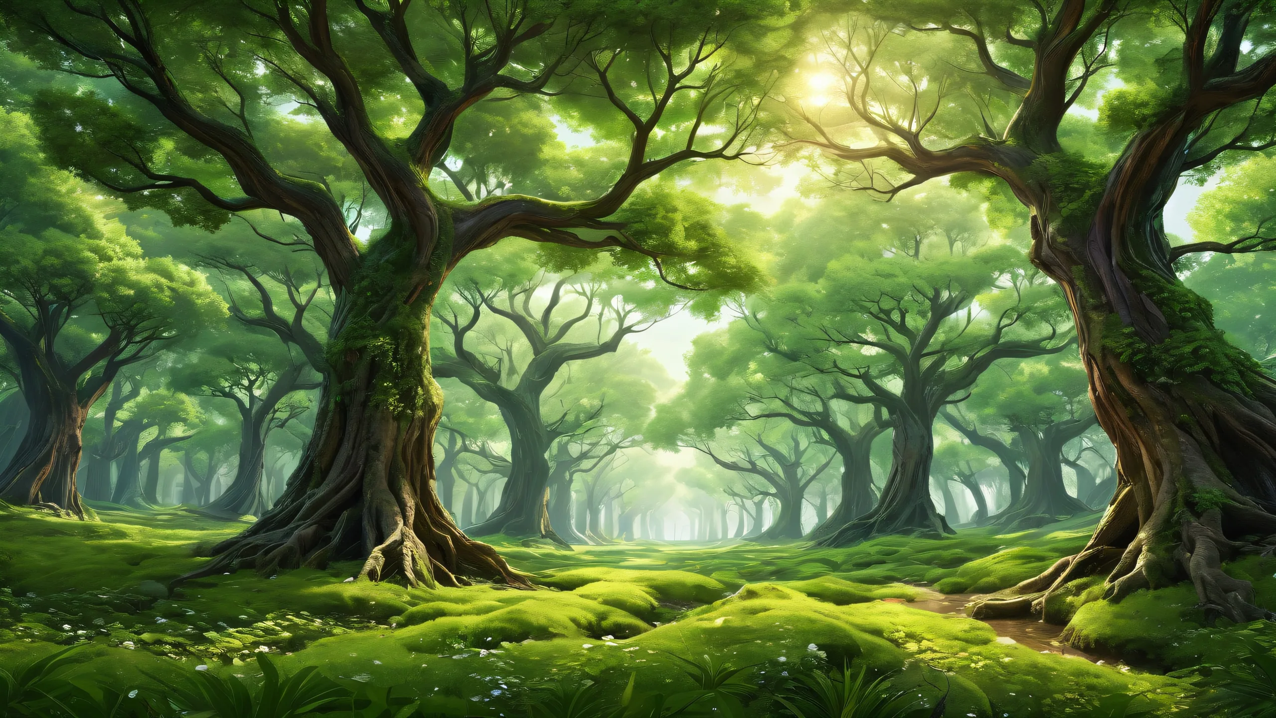 A stunning desktop image of trees against a vast pure void, perfect for desktop/pc backgrounds.