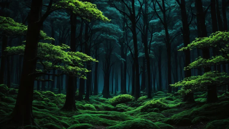 A serene and majestic forest landscape for your Desktop/PC, featuring perfectly clean void and exquisite digital art.