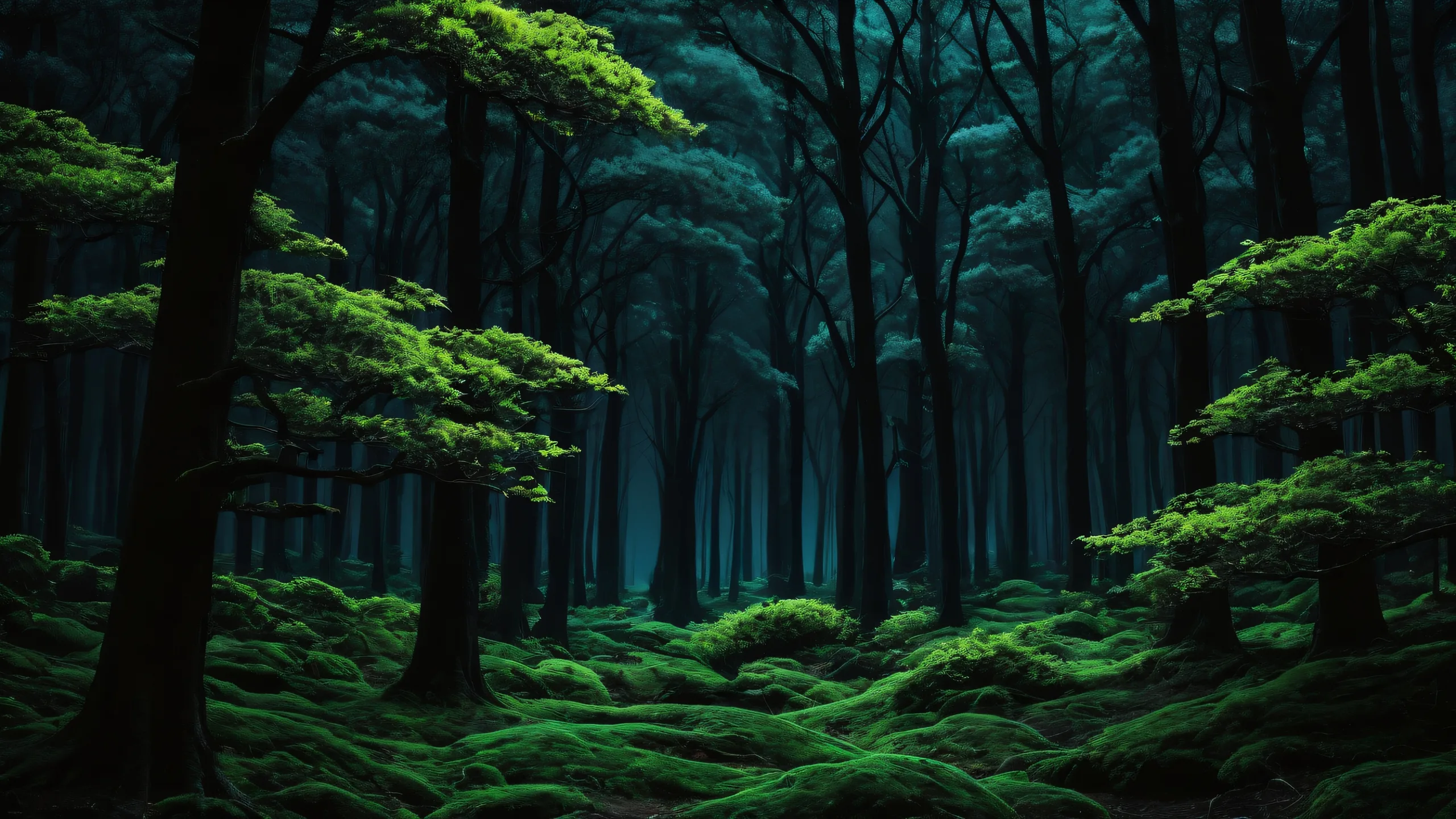 A serene and majestic forest landscape for your Desktop/PC, featuring perfectly clean void and exquisite digital art.