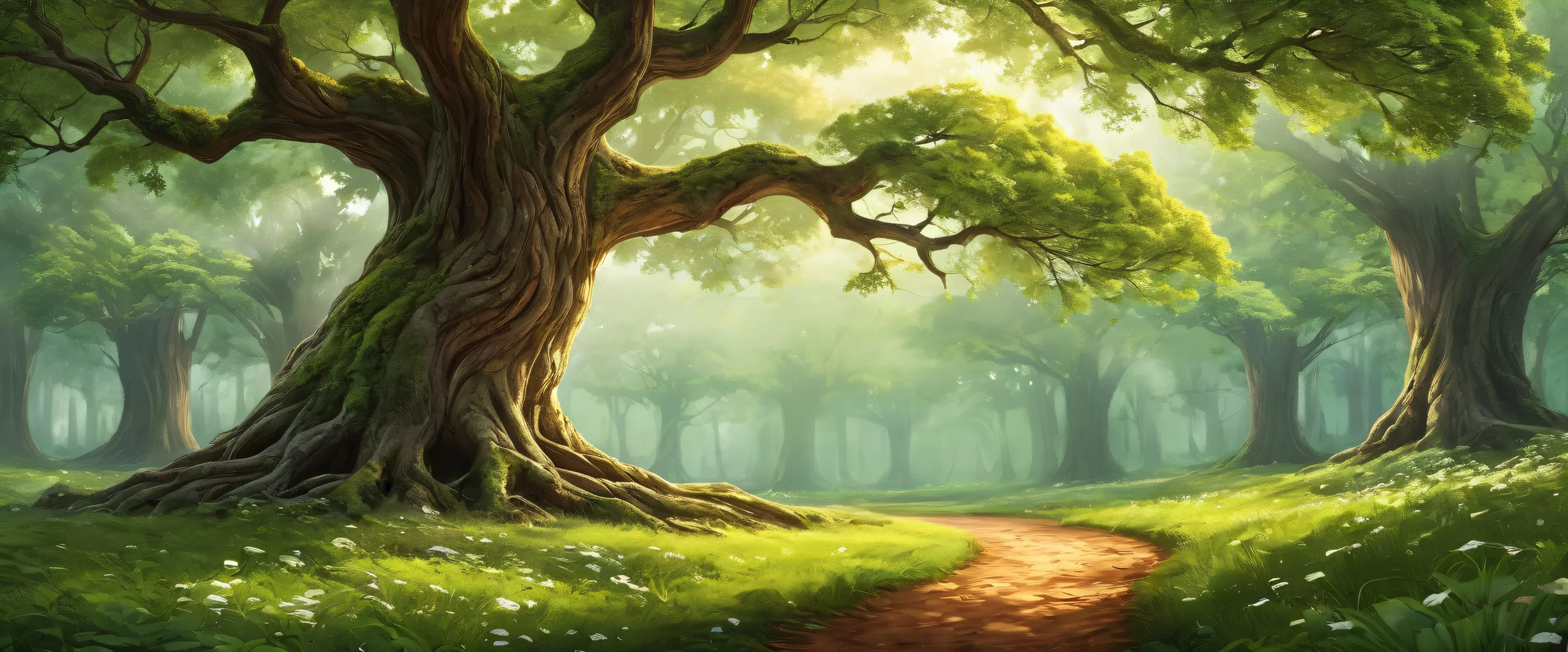 A serene and breathtaking desktop wallpaper featuring a tree in a vast, pure void with extreme depth of field for a Desktop/PC.