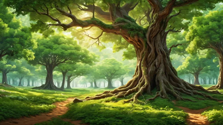 Fond d'écran à couper le souffle représentant des arbres dans un vide pur, pour ordinateur de bureau/PC