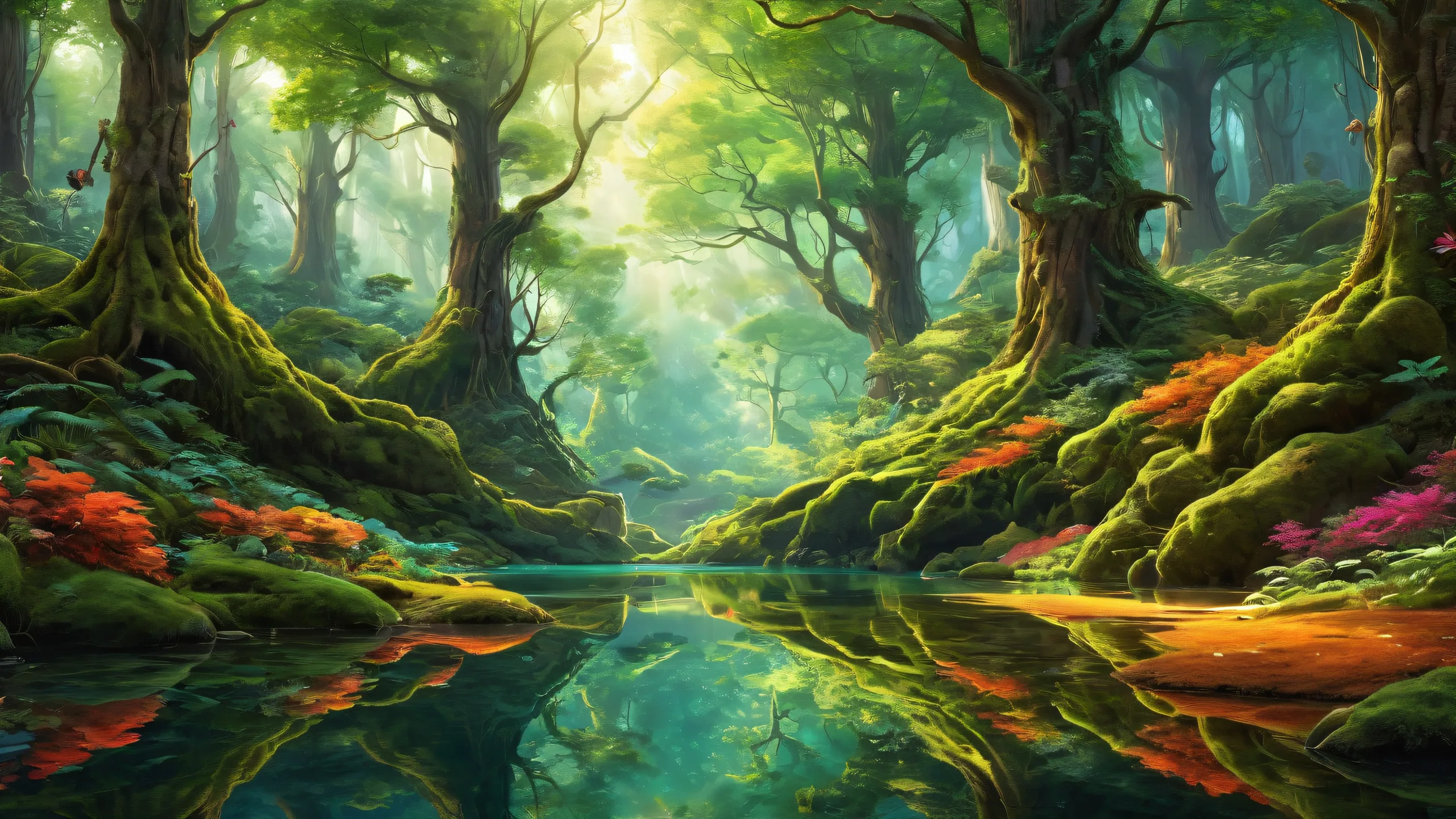 Stunning biotech-inspired desktop wallpaper featuring a vast, pure void with surreal landscapes and radiant lighting for PC and Desktop use.