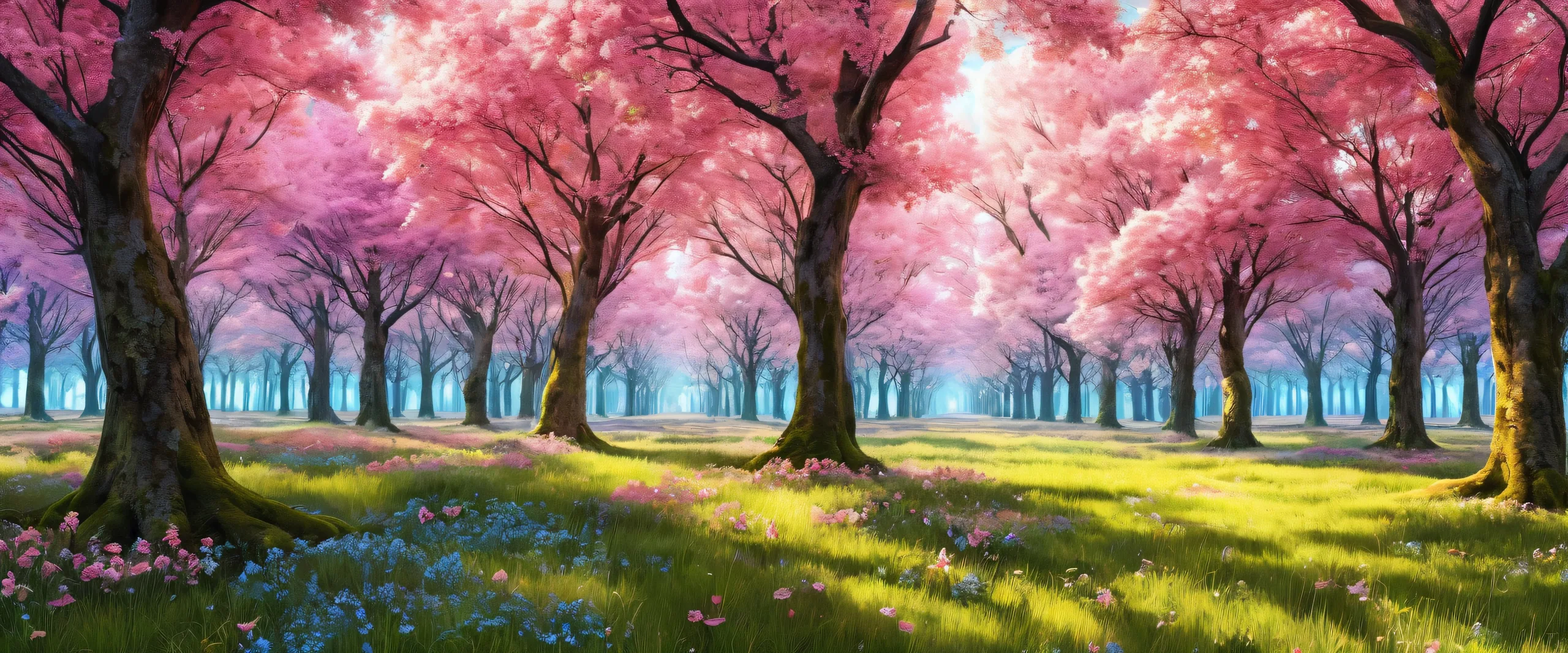 Breathtaking desktop wallpaper of Trees on a pure void with deep depth of field for Desktop/PC