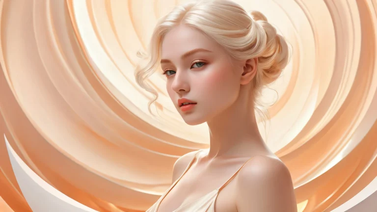 A serene and captivating illustration of a female form set against a vast pure void, perfect for your desktop/PC.