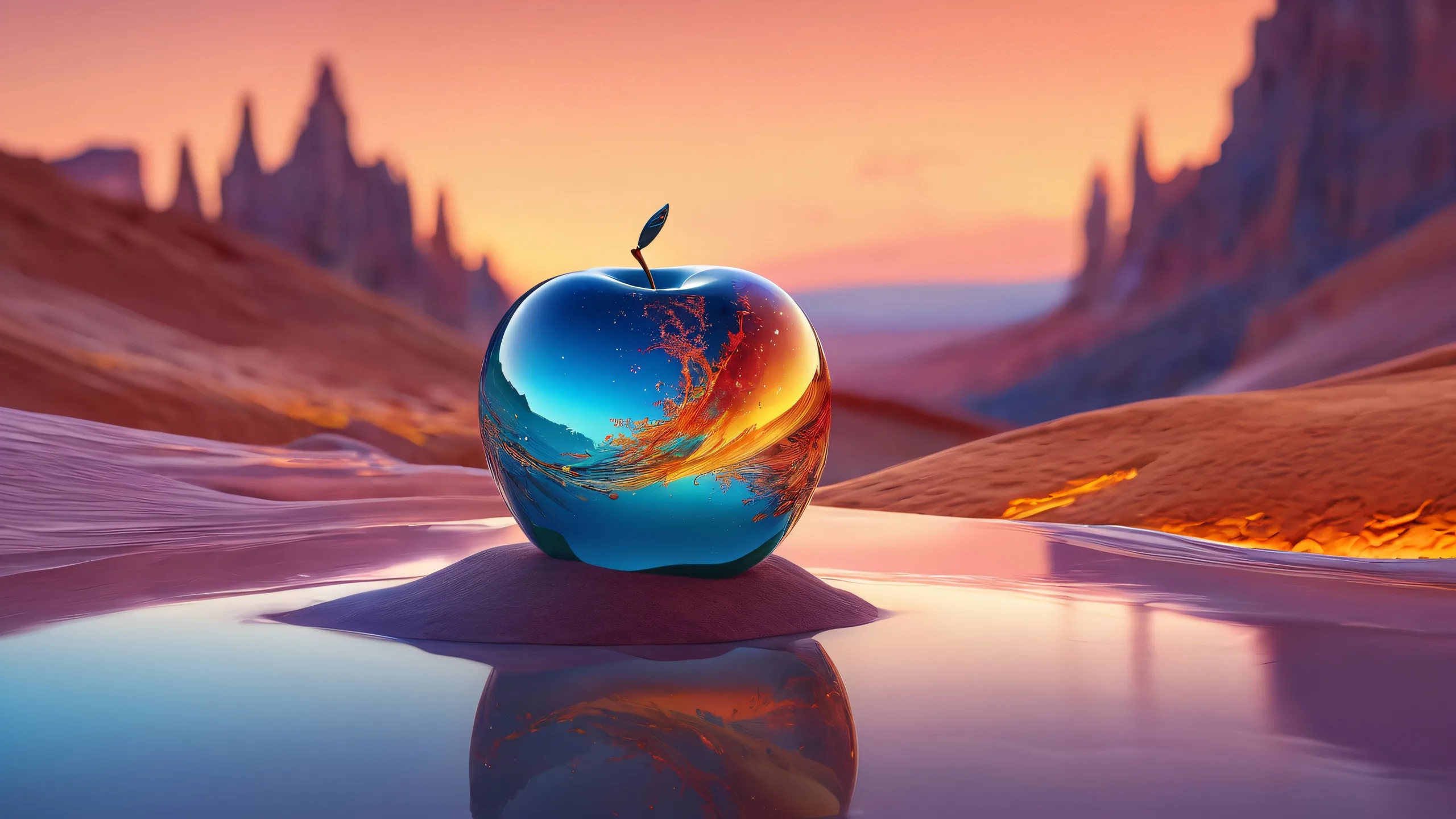 Stunning Ethereal Form in Radiant Void Wallpaper Breathtaking desktop wallpaper of Figure against a pure void background with radiant colors and reflections on the subject's skin for Desktop/PC use.