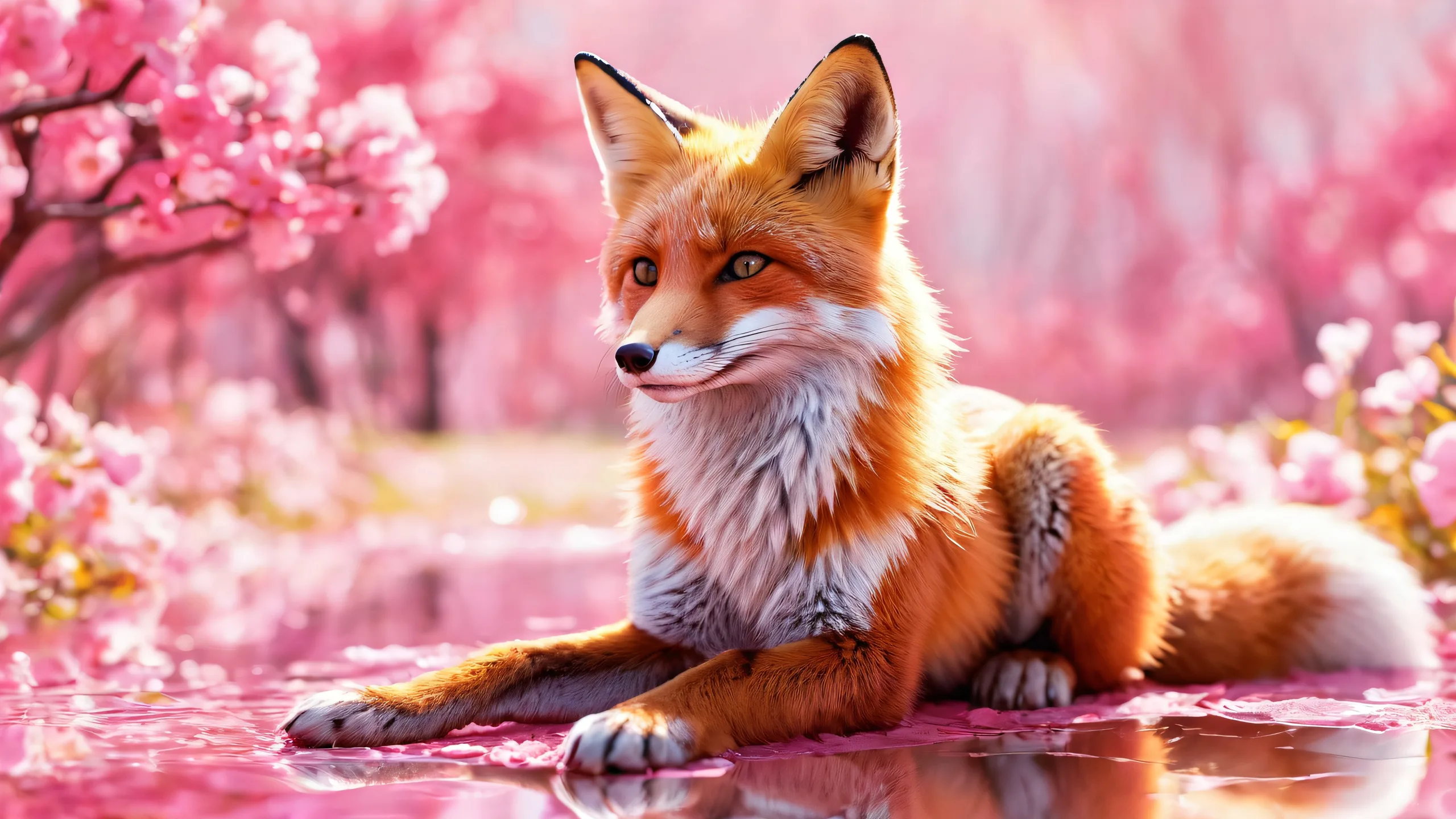 Anthro fox in a pristine pure void on desktop/PC, perfect for screen readers