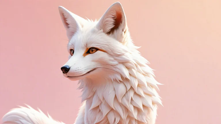 Anthro fox against a pure void background, perfect for your desktop or PC.