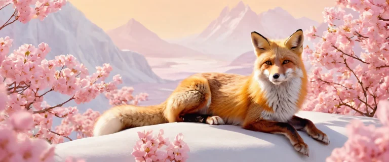A beautiful anthro fox perched on a desktop or PC, surrounded by a vast pure void with extreme depth of field and ethereal lighting.