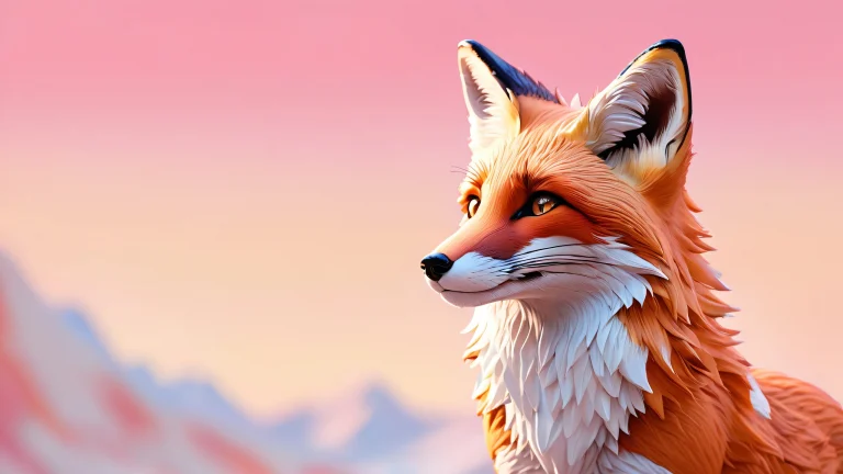 An Anthro Fox desktop wallpaper featuring a vast pure void with extreme depth of field and subtle gradient effects on a Desktop/PC.