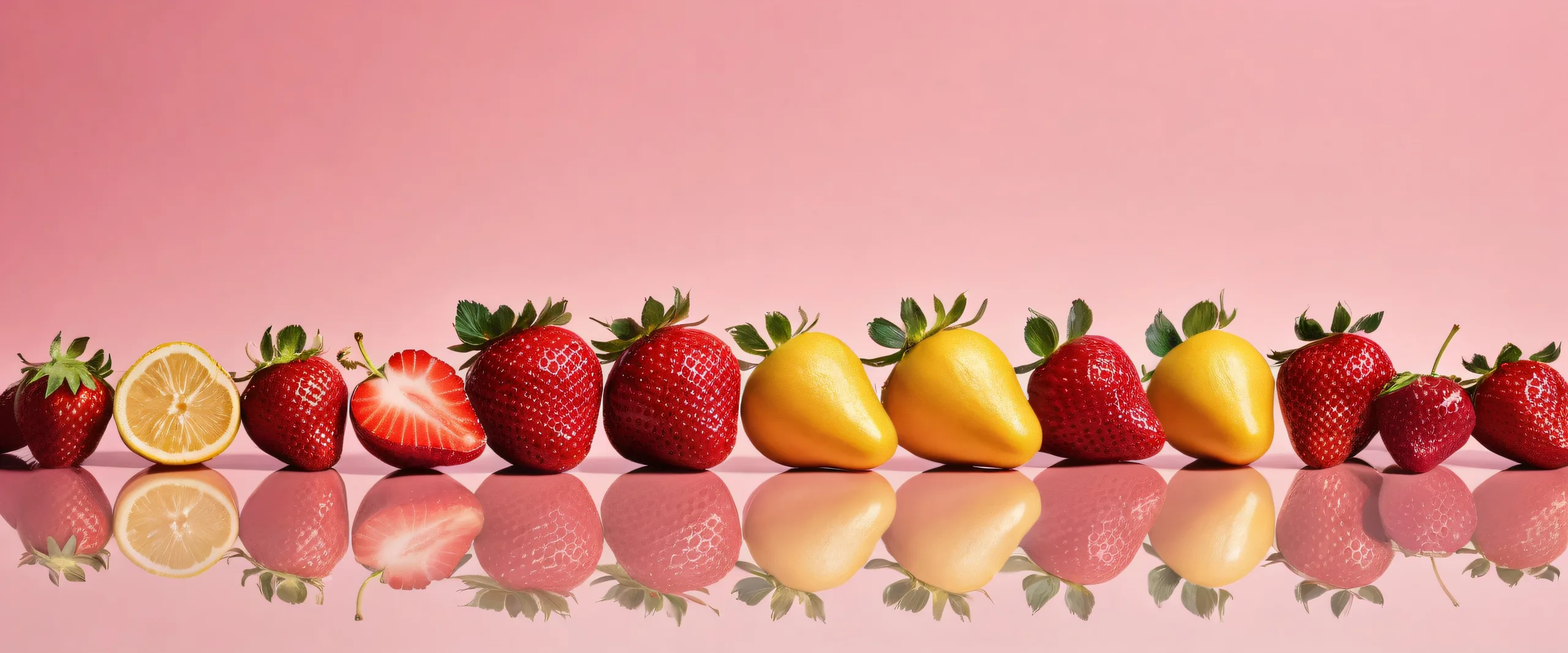 A stunning desktop wallpaper of Cow-Sized Fruit on a pure void, perfect for your Desktop/PC.