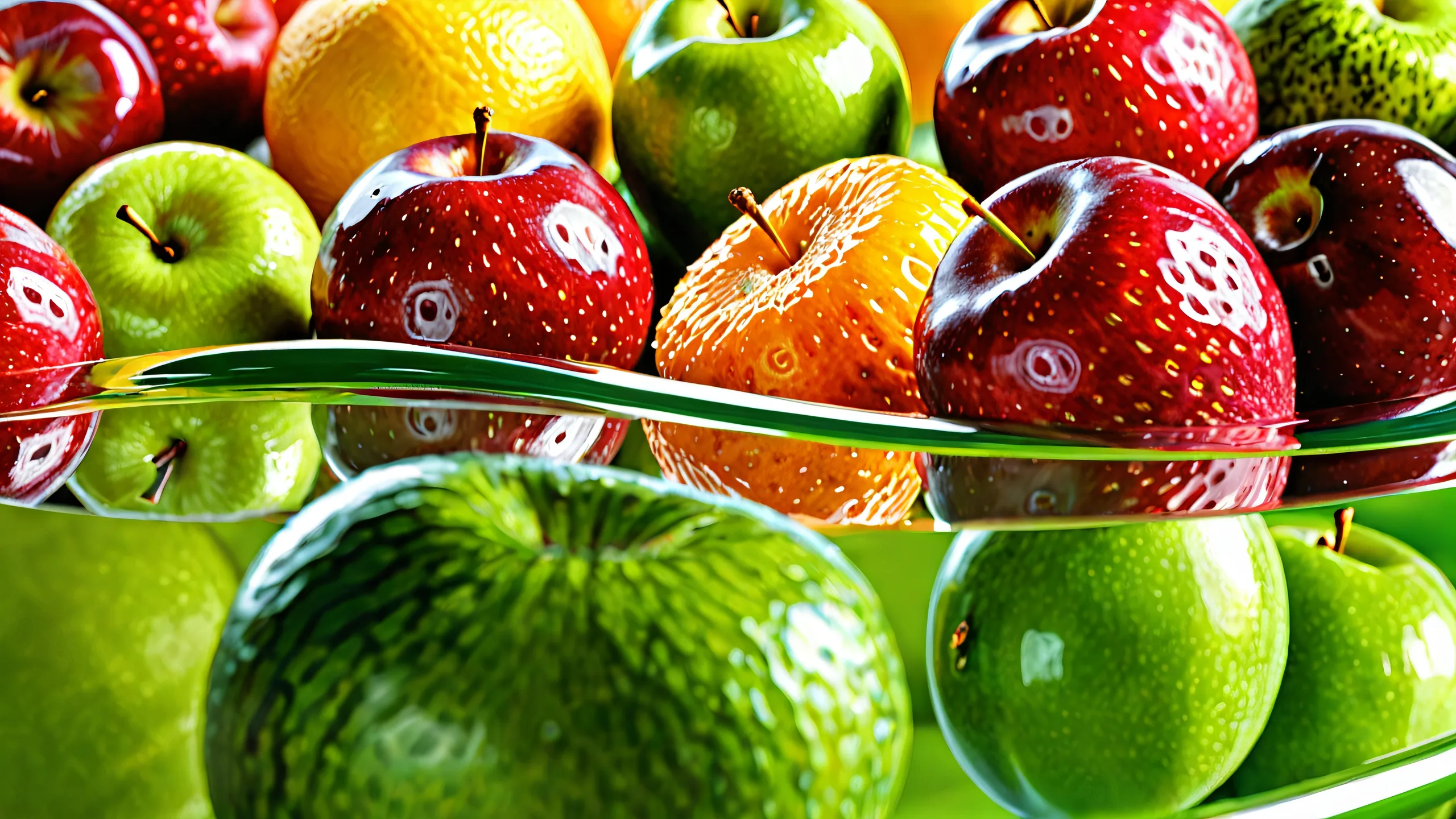 A serene desktop backdrop featuring fruit in a vast, pure void with extreme depth of field, perfect for Desktop/PC use.