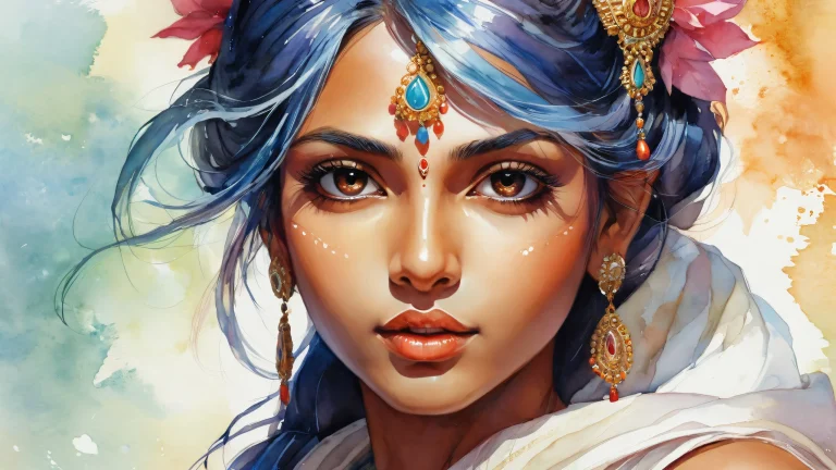 A close-up portrait of a Githyanka on a dark desktop/PC background, with perfect composition and highest quality.