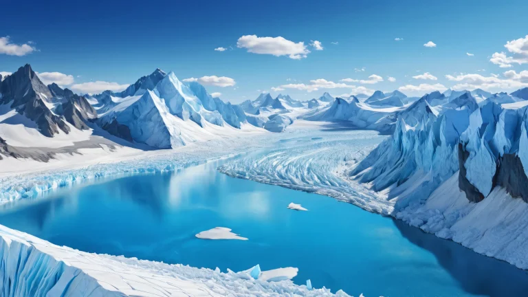 A breathtaking desktop scene of glaciers and a prairie in the distance for Desktop/PC use.