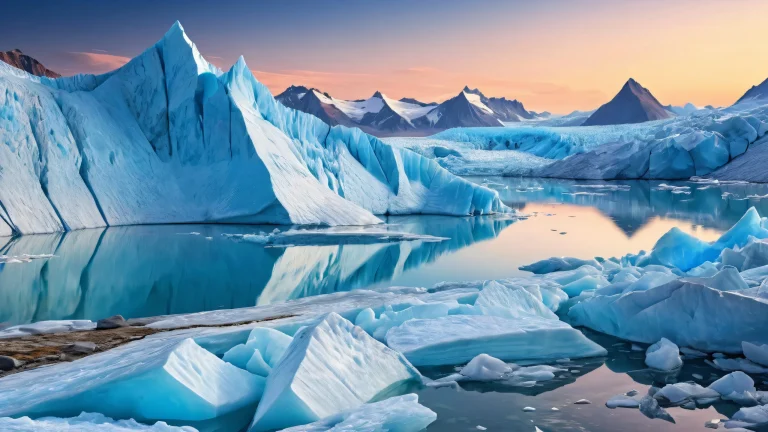 A serene and breathtaking desktop wallpaper featuring a stunning prairie setting with stone in the foreground and glaciers in the background for Desktop/PC.