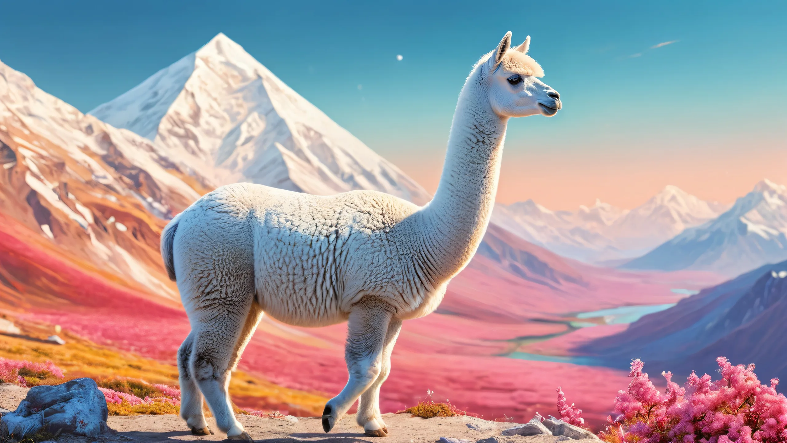 A breathtaking desktop wallpaper of AlpacaXD featuring a vast pure void with subtle ambient glow, perfect for Desktop/PC backgrounds.