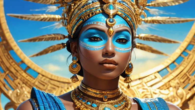 A majestic Tribal Goddess rises from a pristine void, perfect for your Desktop/PC.