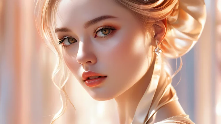 A portrait of a serene female figure set against a vast, pure void with extreme depth of field, Perfekt für Ihren Desktop oder PC.