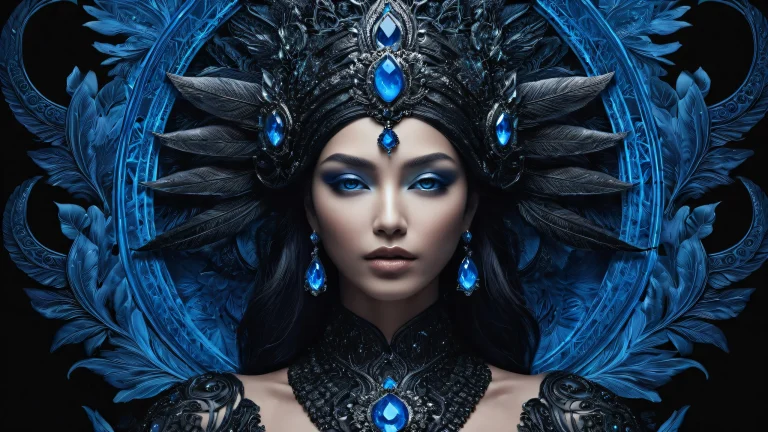 A stunning desktop wallpaper of a goddess in a vast pure void with bioluminescent hints, perfect for your Desktop/PC.