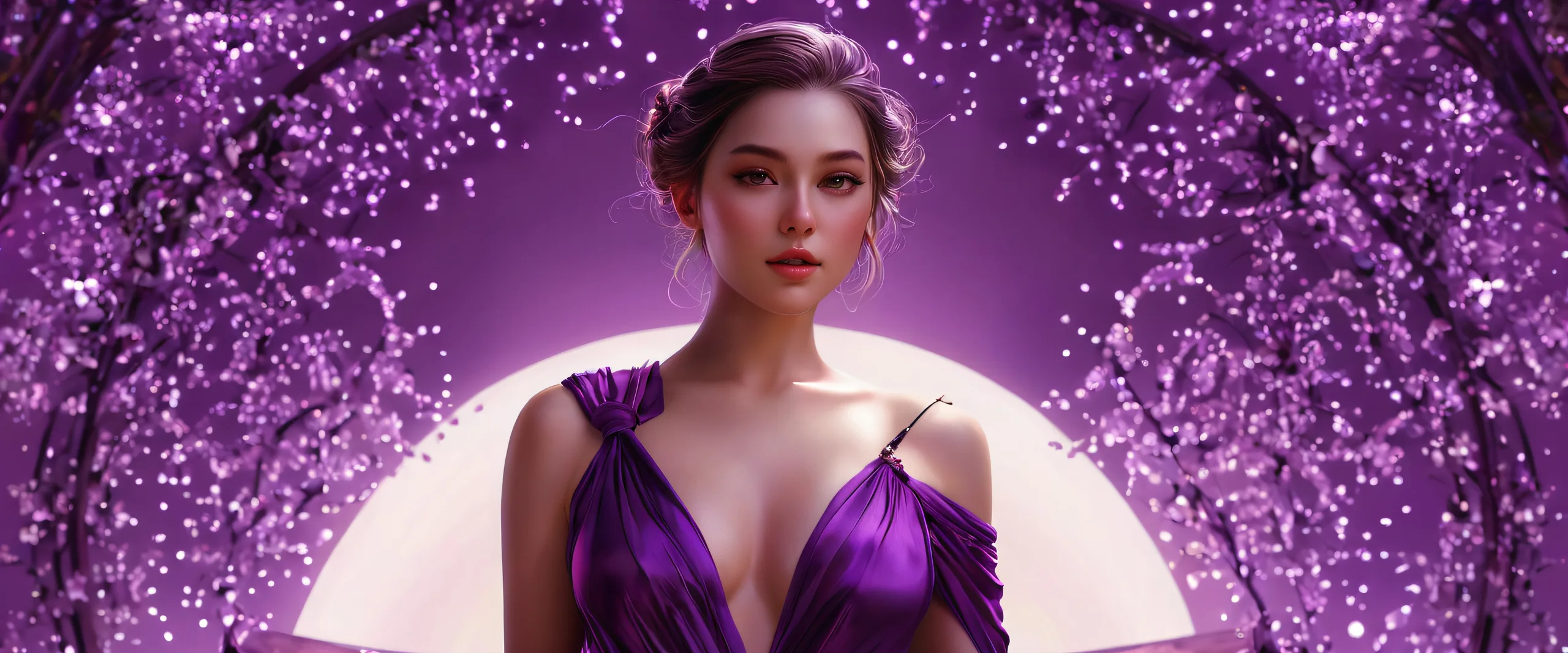 Ultra HD Ethereal Goddess in Vastness Wallpaper A stunning female figure set against a vast, pure void, perfect for your desktop or PC.