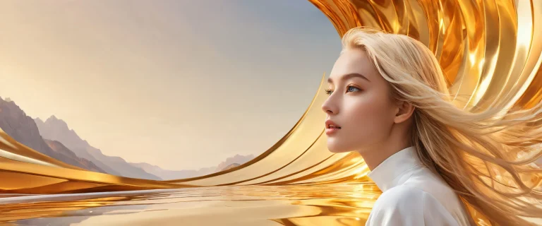 A beautiful desktop wallpaper featuring a woman amidst a vast pure void, perfect for your PC or Desktop.