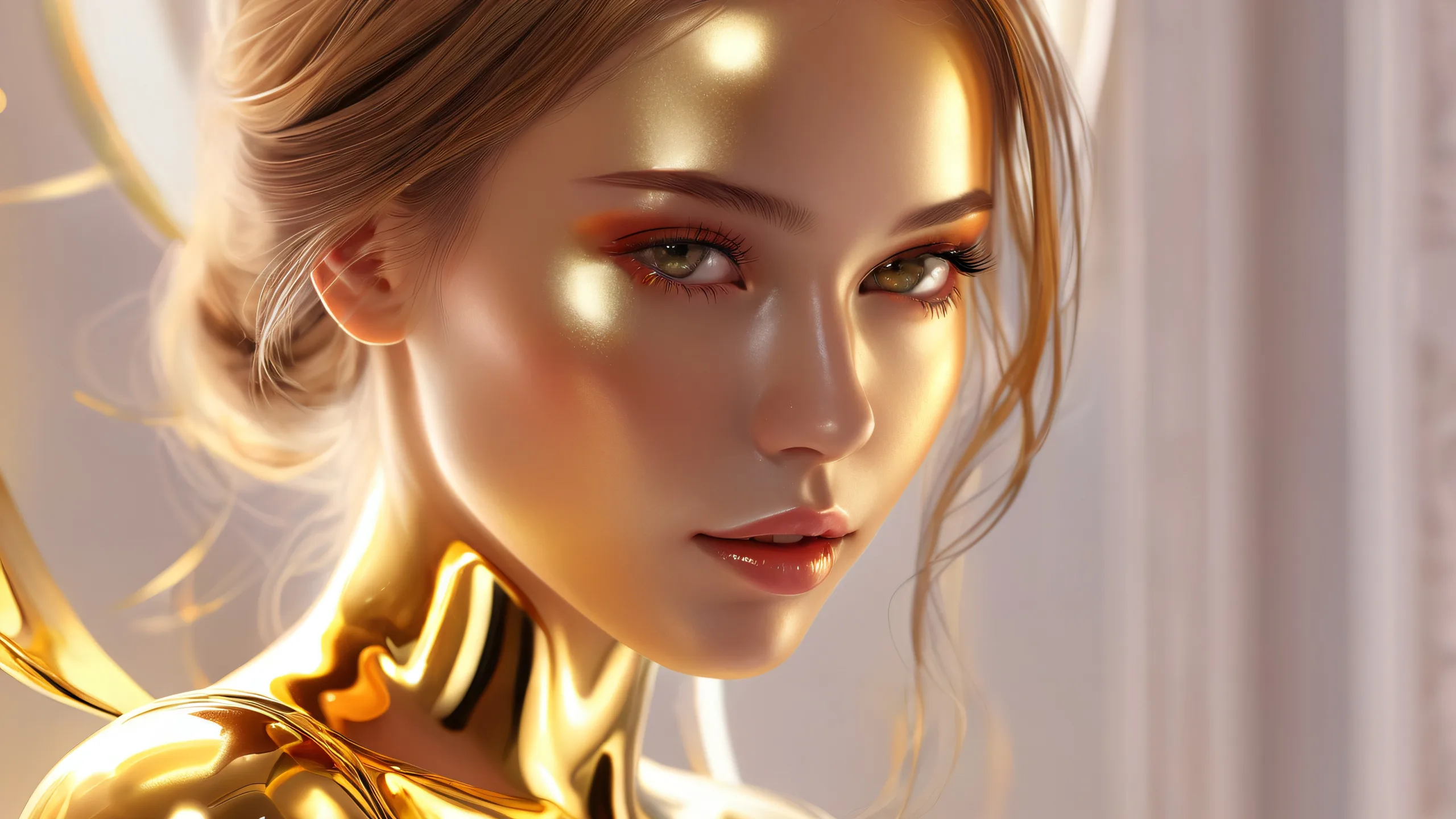 Ethereal Goddess of Clarity Aesthetic PC Wallpaperreine Leere A stunning desktop image featuring a female figure set against a vast, pure void, perfect for use on a Desktop/PC.