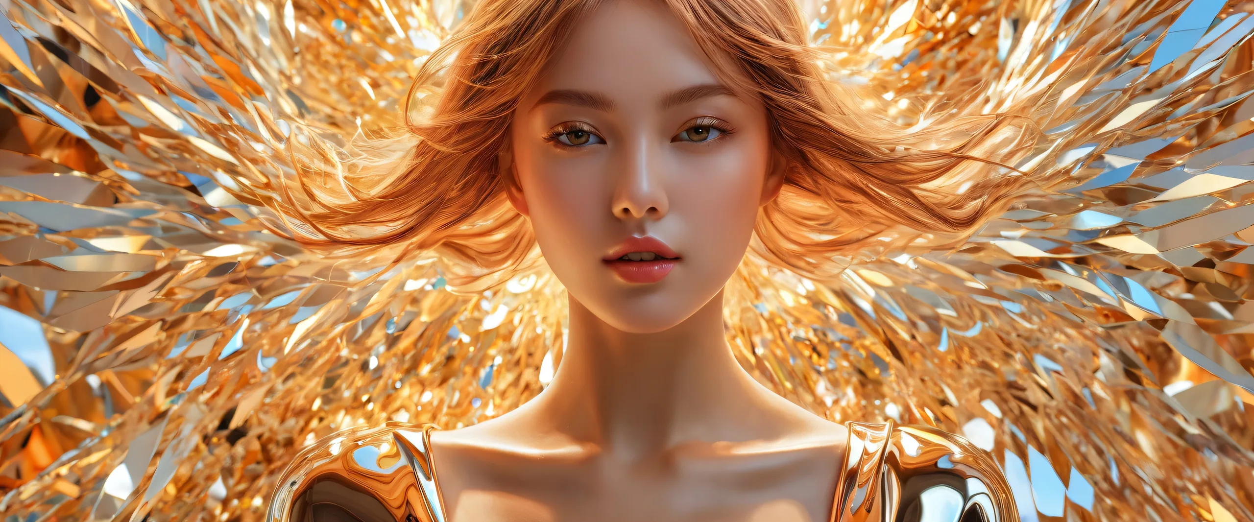 A serene desktop wallpaper featuring a woman amidst a vast, clean void, perfect for your PC or Desktop.