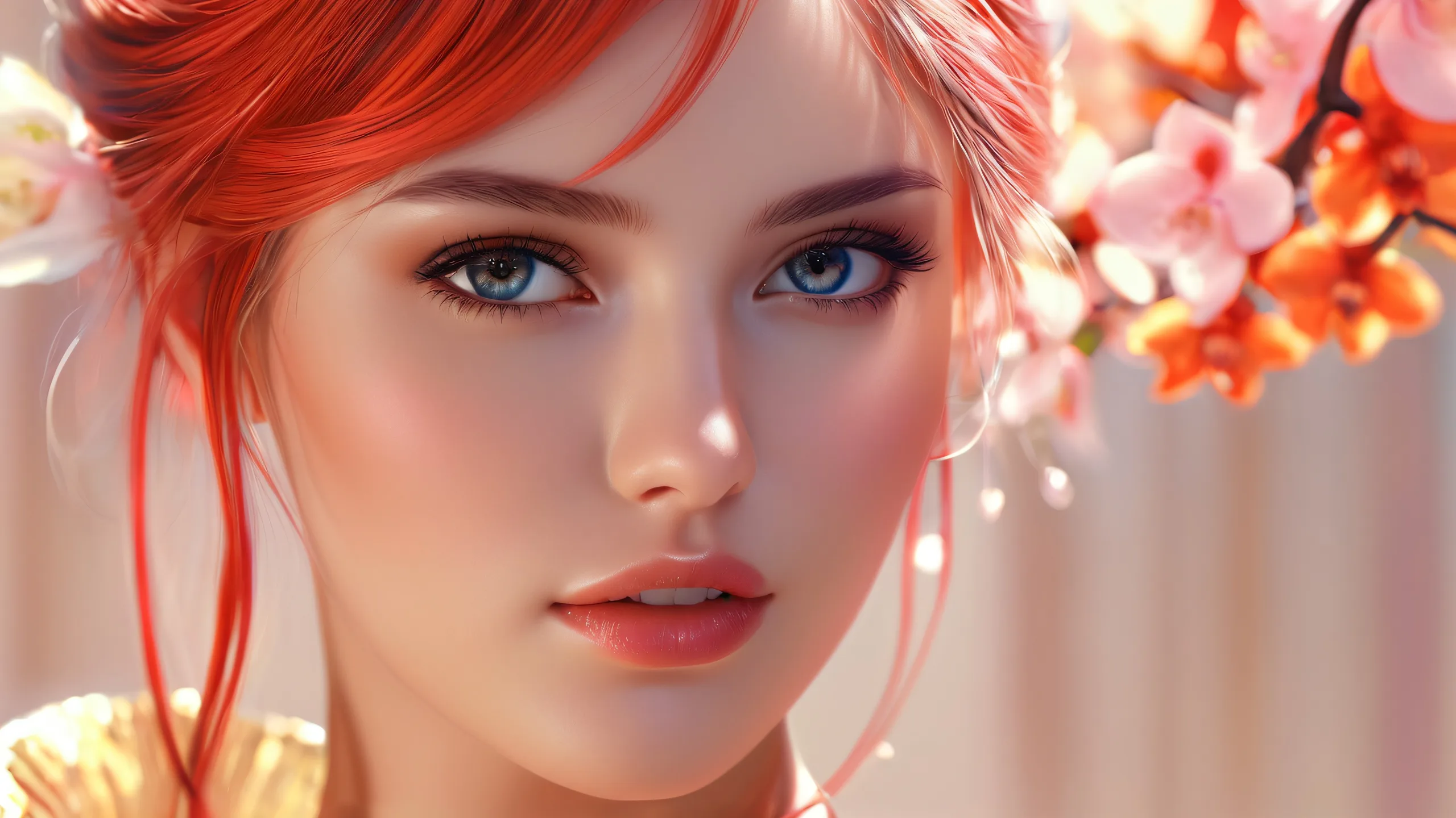 Stunning Ethereal Goddess in Pristine Void Wallpaper A female figure stands amidst a vast pure void on a desktop or PC, with extreme depth of field and ethereal lighting.