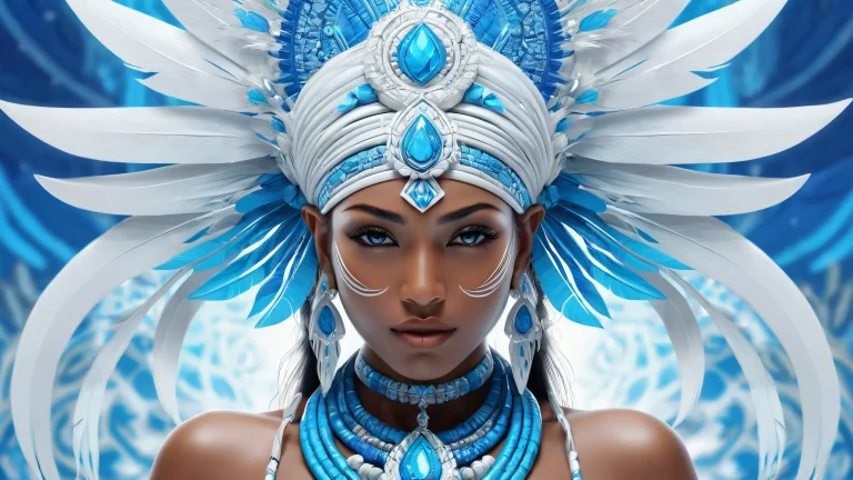 A Tribal Goddess against a pristine pure void for your Desktop/PC