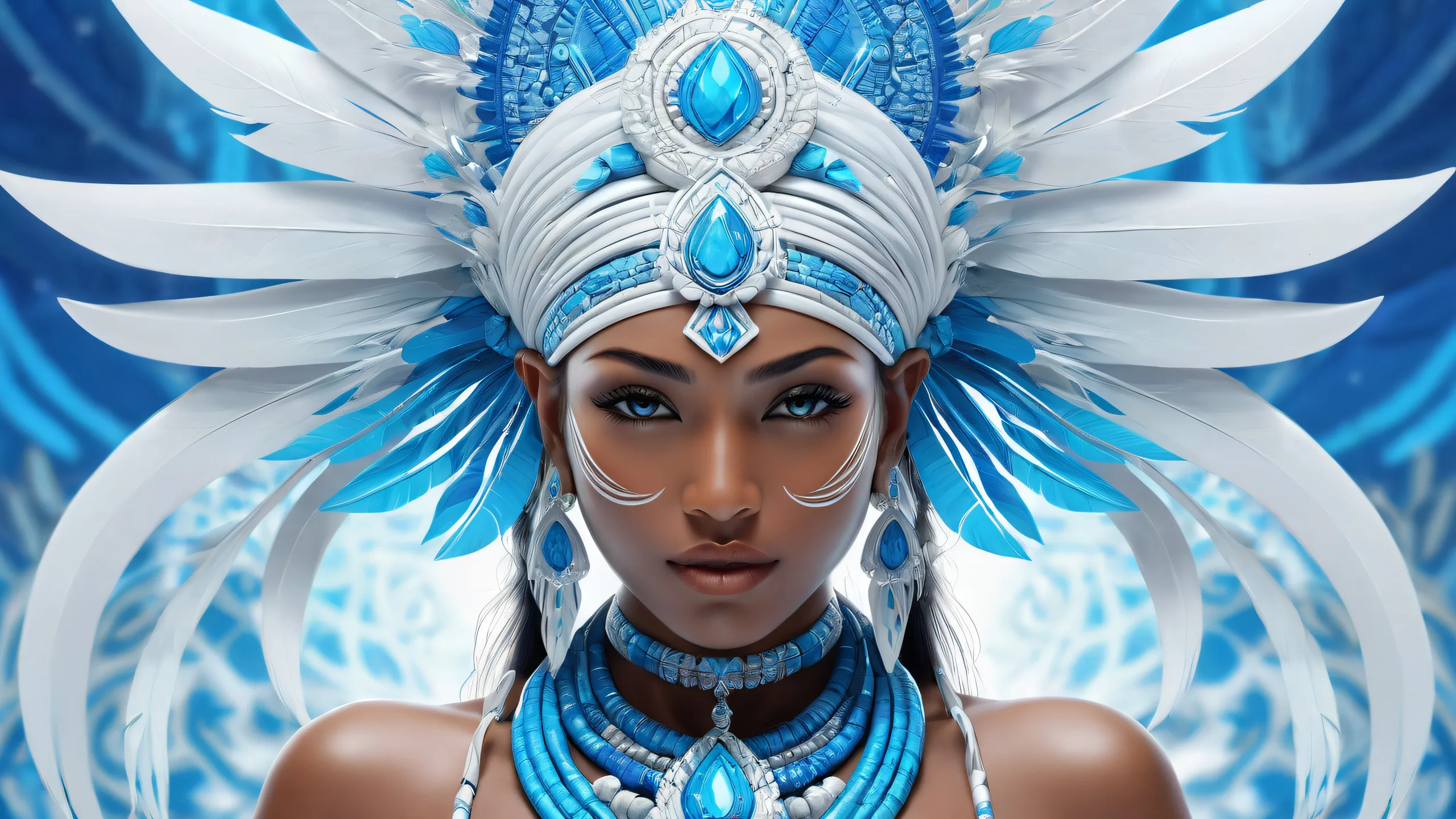 A Tribal Goddess against a pristine pure void for your Desktop/PC