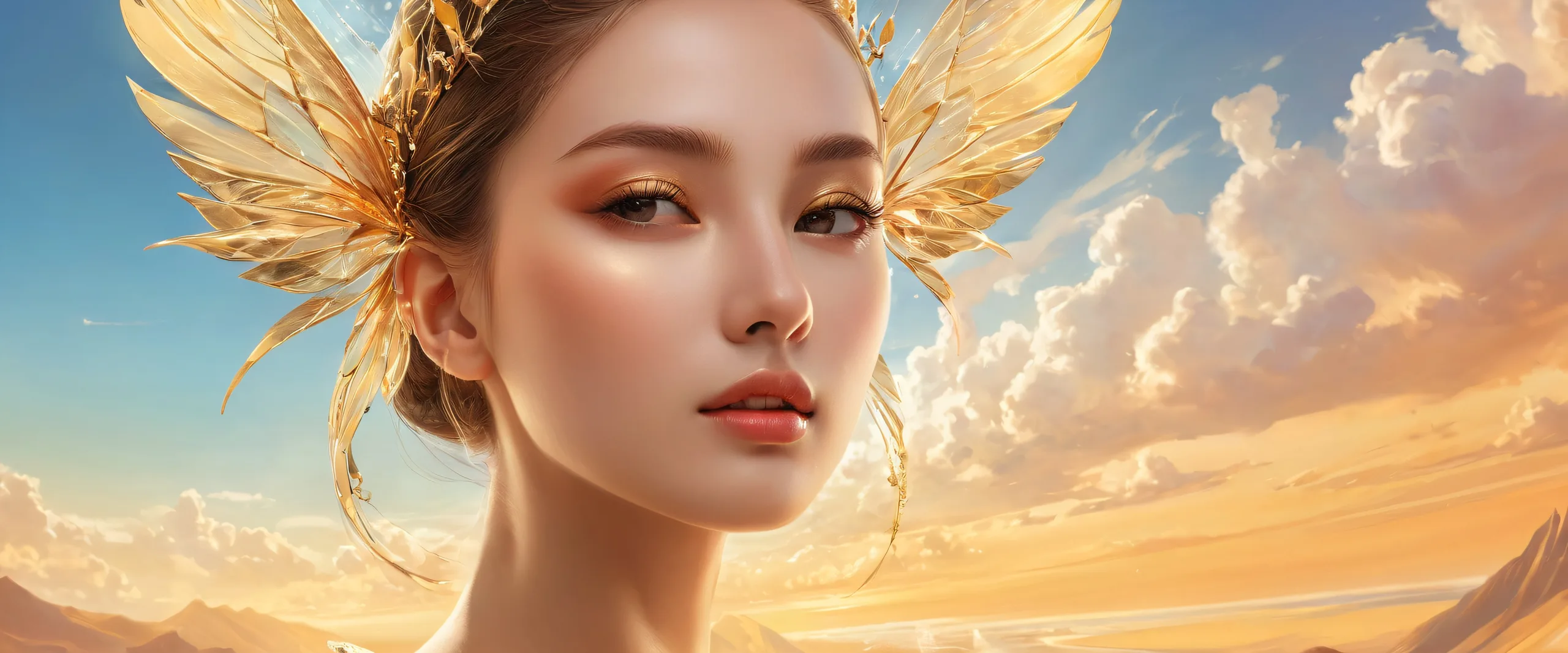 A stunning digital art piece featuring a woman against a vast, pure void with extreme depth of field and subtle 3D elements, perfect for your desktop or PC.