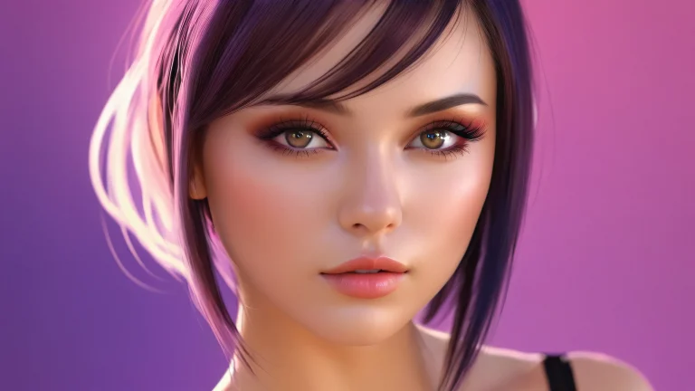 A stunning female portrait set against a vast pure void on desktop/pc, with subtle smoke hints and ethereal lighting.