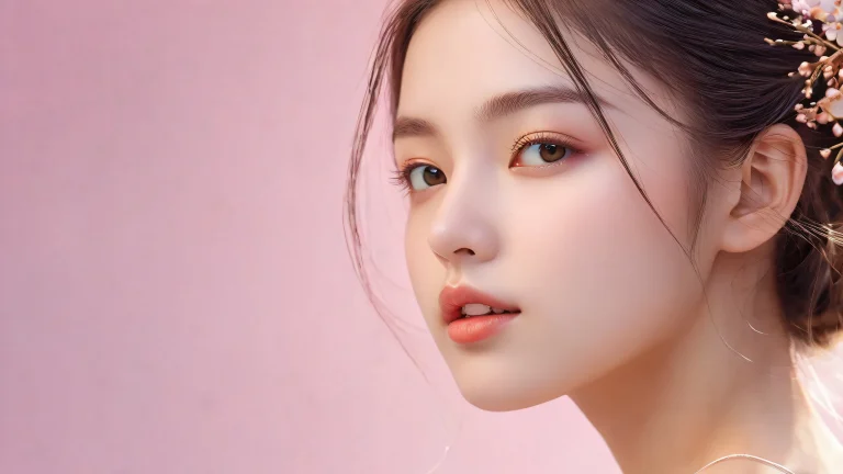 A majestic girl standing in a vast, pure void, perfect for your desktop or PC.