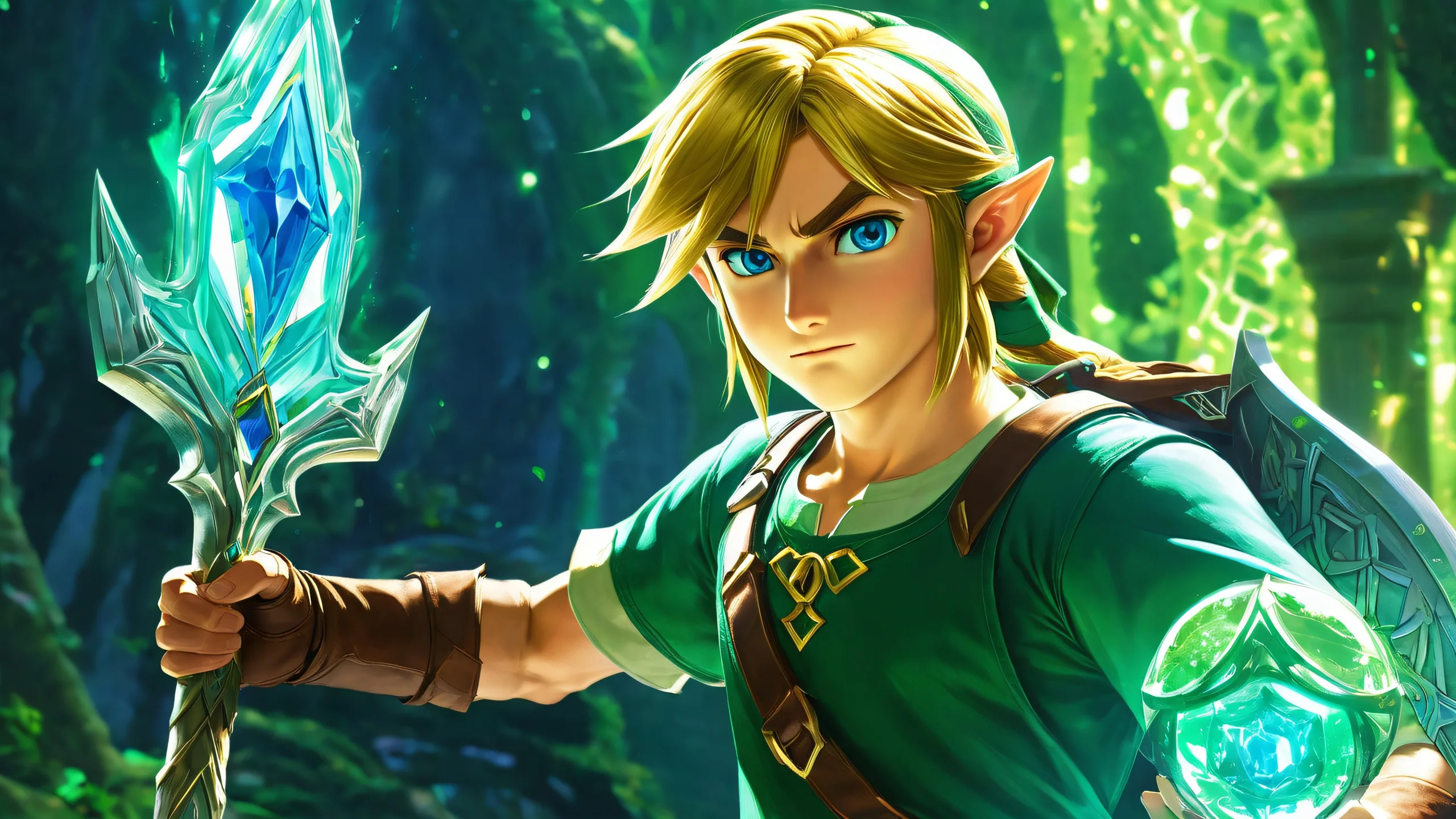 Breathtaking desktop wallpaper of a mystical green void on a computer or PC.