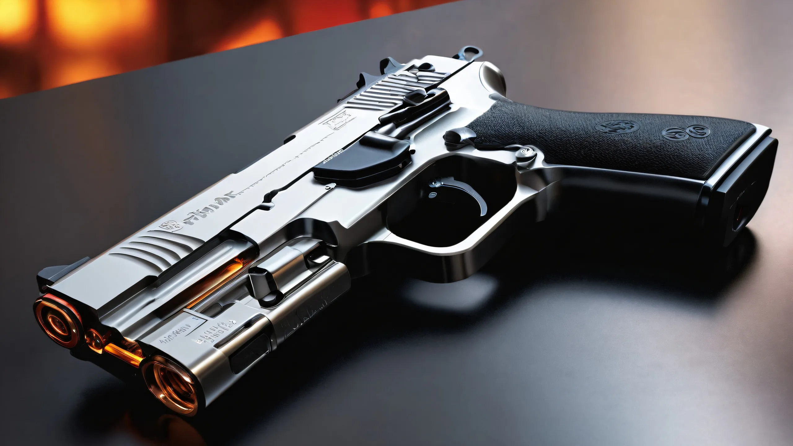 4K Ethereal Gun Void Aesthetic Desktop Backgroundideal para escritorio/PC A stunning desktop wallpaper featuring a gun in a perfectly clean vast pure void with extreme depth of field, ideal for Desktop/PC.