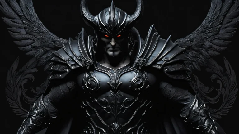 A desktop wallpaper of Ares (Hades) in a vast pure void, perfect for Desktop/PC.