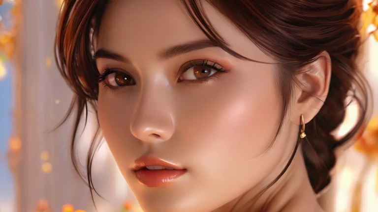 A serene desktop scene of a woman amidst a vast pure void, perfect for a PC or desktop setup.