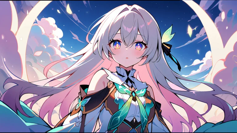 A girl admires the beauty of a perfectly clean, pure void on her desktop/PC.