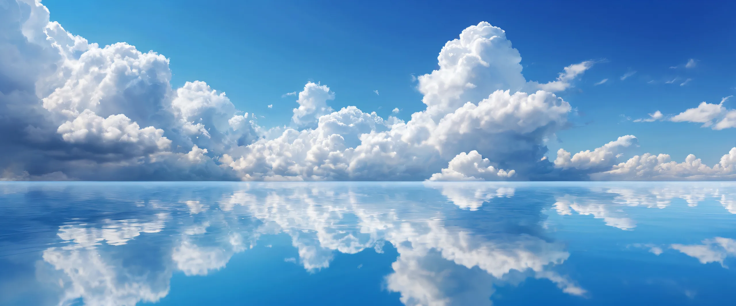 A serene and breathtaking desktop wallpaper featuring a vast pure void with clouds and ethereal lighting for use on Desktop/PC.