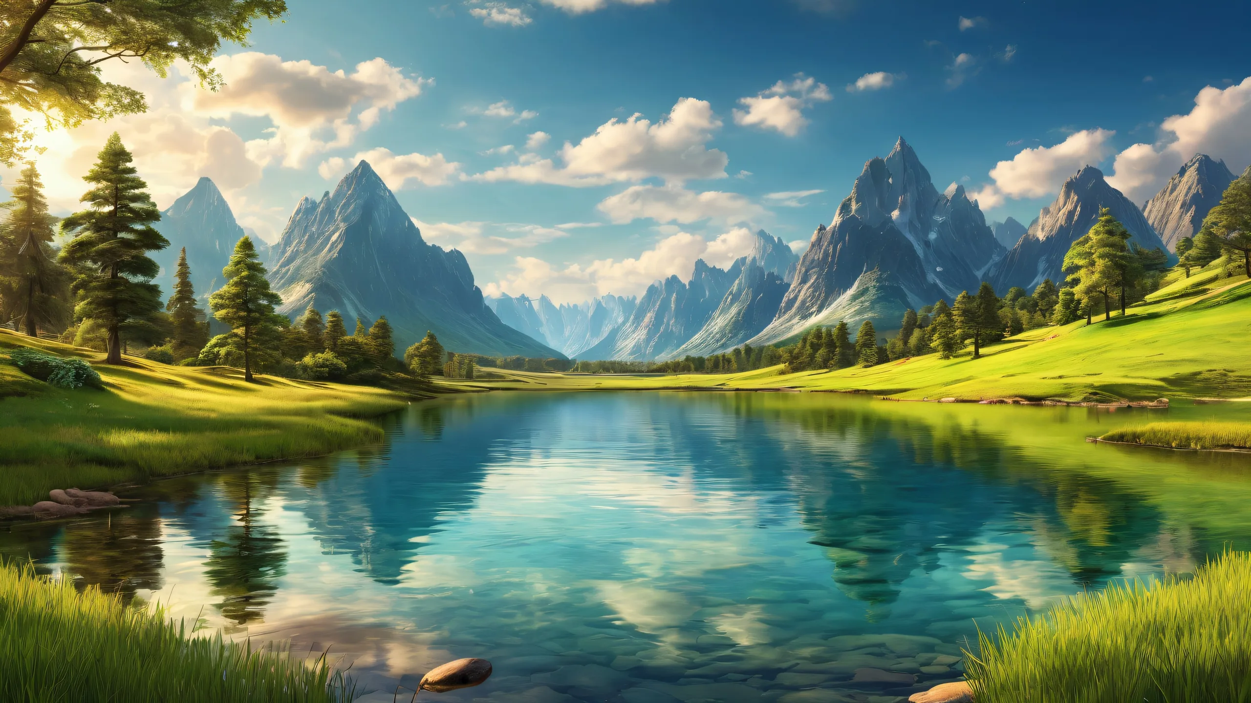 Serenity-filled landscape for Desktop/PC with pure void and deep depth of field.
