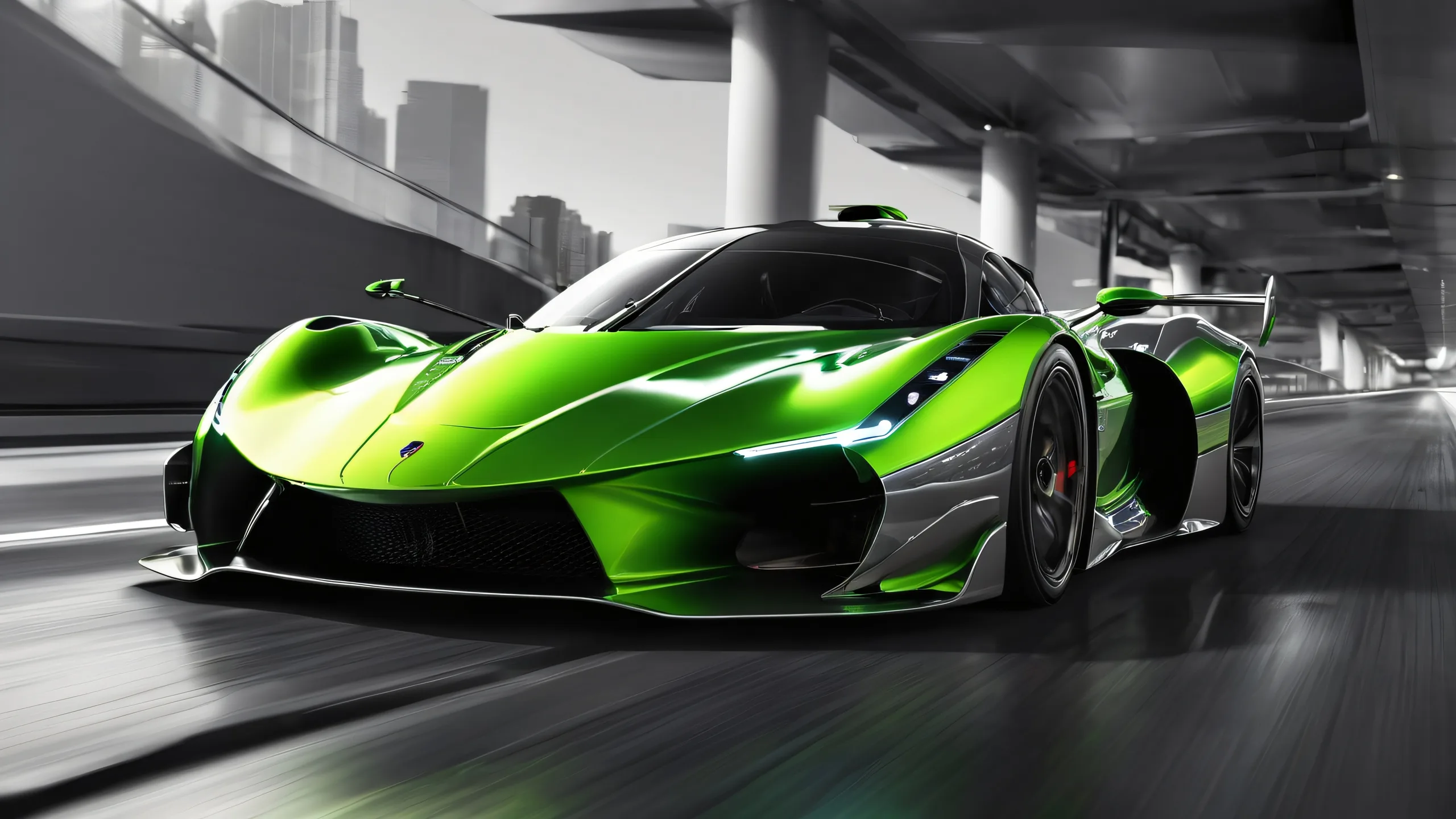 A breathtaking desktop wallpaper of a hypercar in a vast pure void, ideal for Desktop/PC screens.