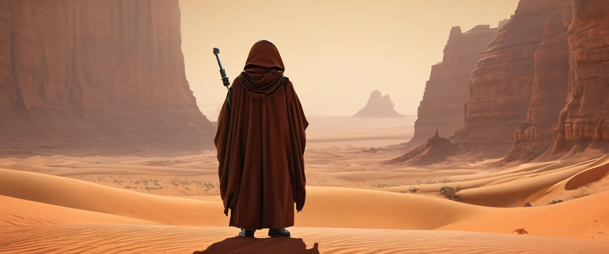 A stunning desktop image of a Jawa standing out against a pure void backdrop for Desktop/PC use.